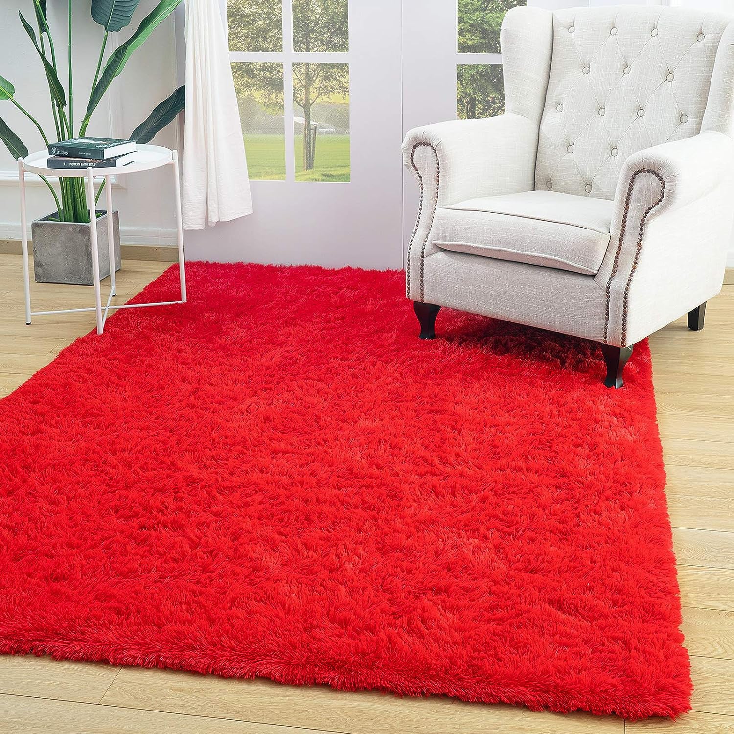 Soft Shag Rug Carpet Mat (Red, 160 x 120) - Image 6