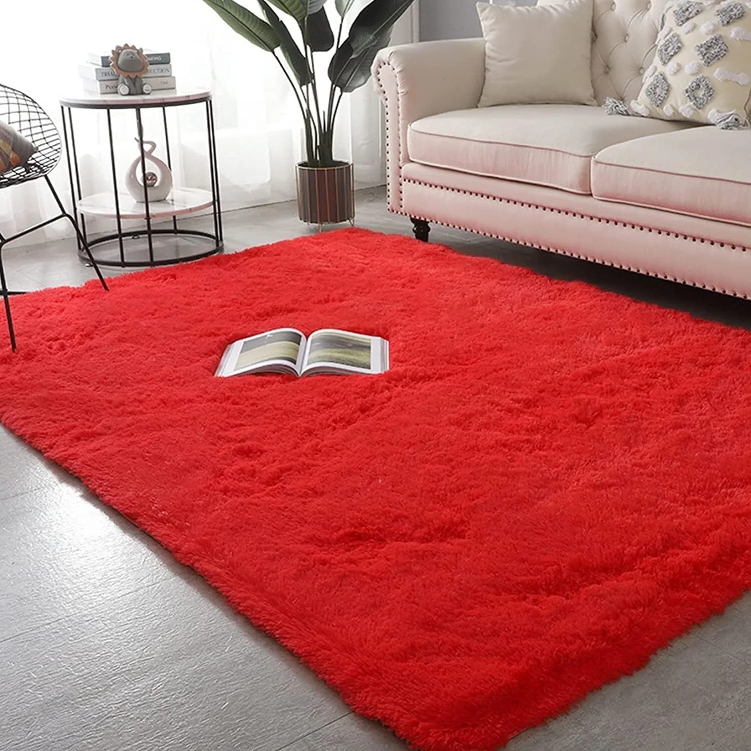 Soft Shag Rug Carpet Mat (Red, 160 x 120) - Image 7