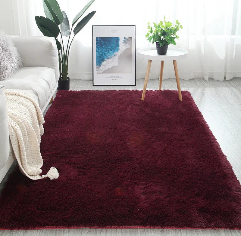 Soft Shag Rug Carpet Mat (Wine, 160 x 120) - Image 20