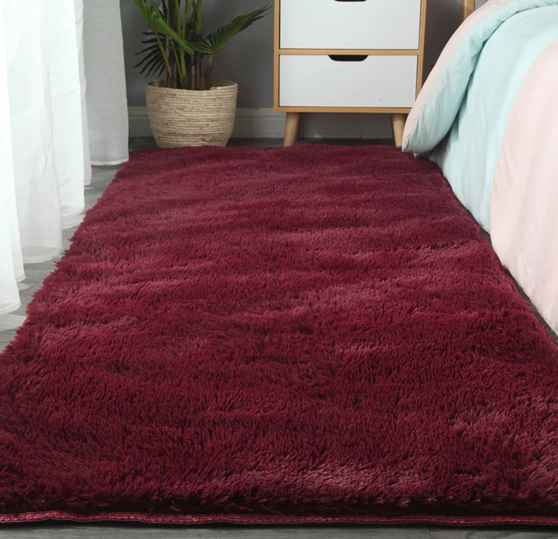 Soft Shag Rug Carpet Mat (Wine, 160 x 120) - Image 3