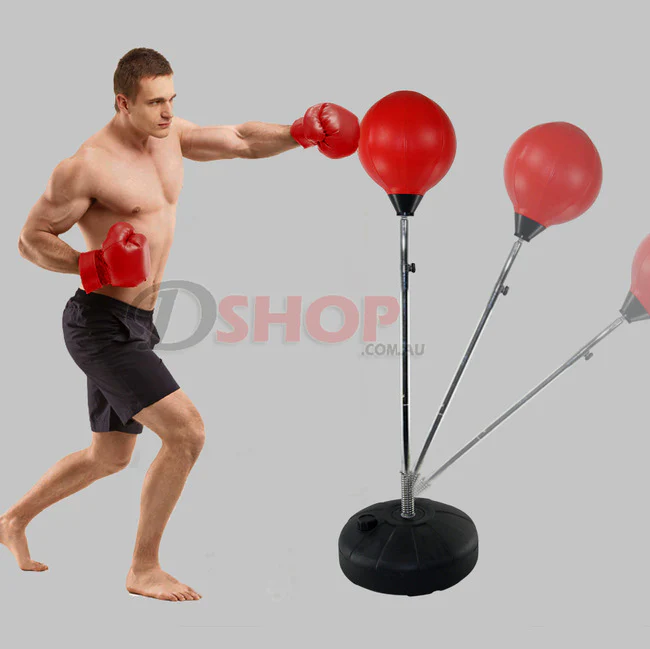 Speed Ball Stand Punching Boxing Bag Glove Set Adult Size - Image 4