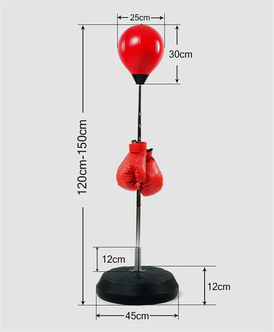Speed Ball Stand Punching Boxing Bag Glove Set Adult Size - Image 7