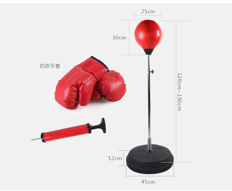 Speed Ball Stand Punching Boxing Bag Glove Set Adult Size - Image 8