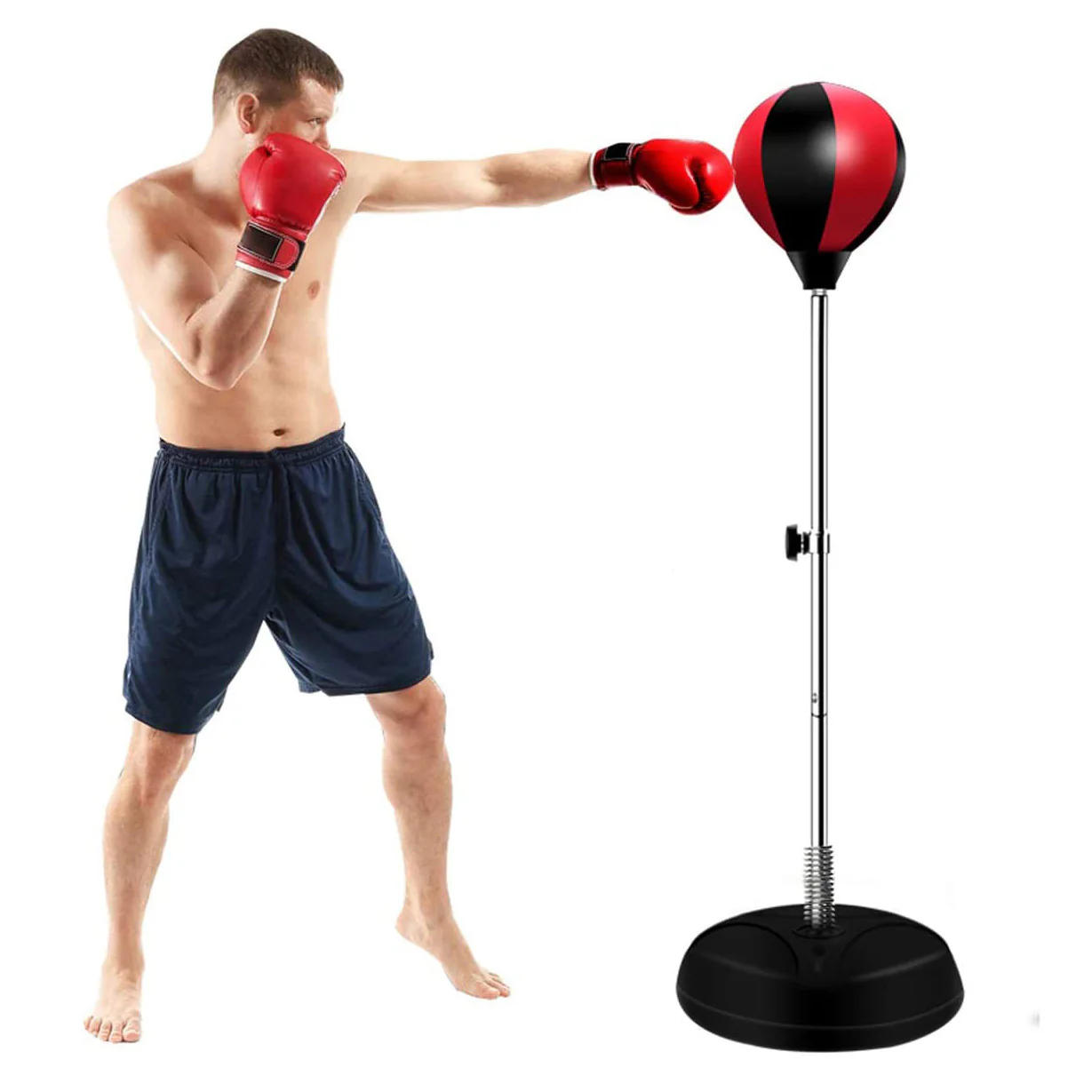 Speed Ball Stand Punching Boxing Bag Glove Set Adult Size - Image 9