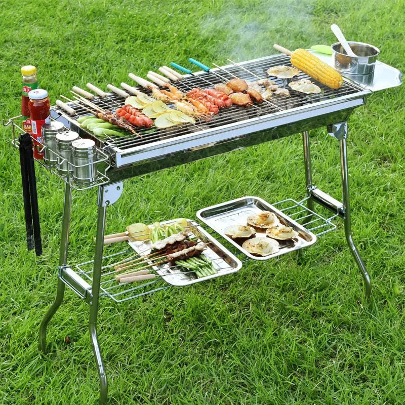 Stainless Steel BBQ Charcoal Grill Roaster Barbecue - Image 9
