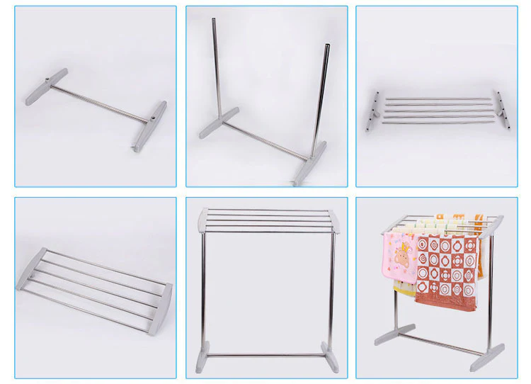 Stainless Steel Clothes Airer Organiser Hanger Rack Garment Dryer - Image 8