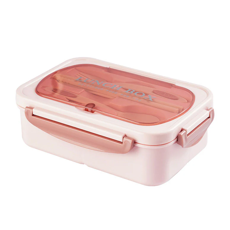Stainless Steel Leakproof Lunch Bento Box with Compartments and Cutlery - Pink - Image 6