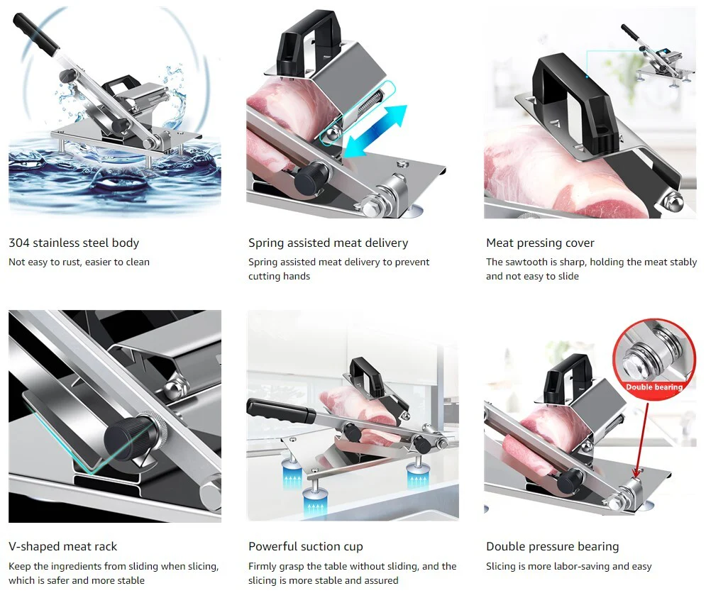 Stainless Steel Meat Cutter Beef Mutton Roll Slicer Food Slicing Machine - Image 13