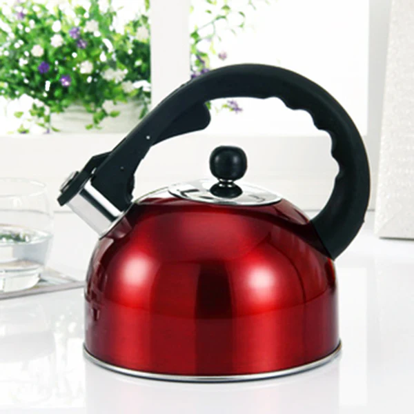 Stainless Steel Stove Top Whistling Kettle Red - Image 10