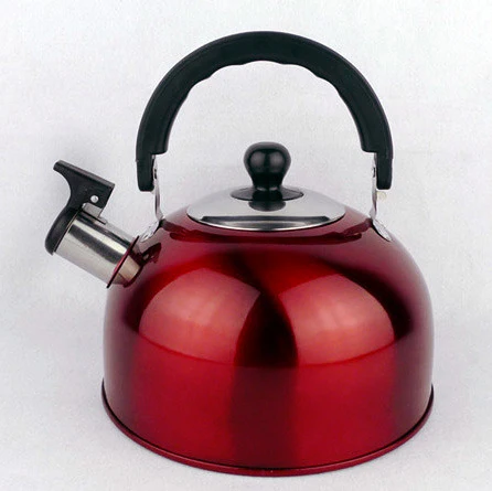 Stainless Steel Stove Top Whistling Kettle Red - Image 5