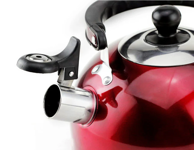 Stainless Steel Stove Top Whistling Kettle Red - Image 6