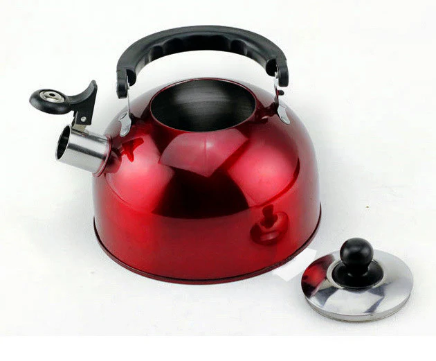 Stainless Steel Stove Top Whistling Kettle Red - Image 7