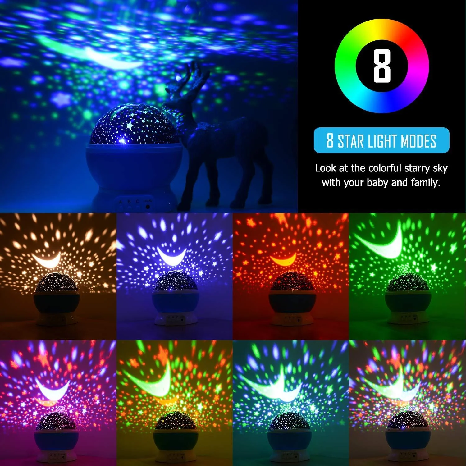 Star Projector Night Light Starry Sky Constellation Projection Lamp (Blue) - Image 4