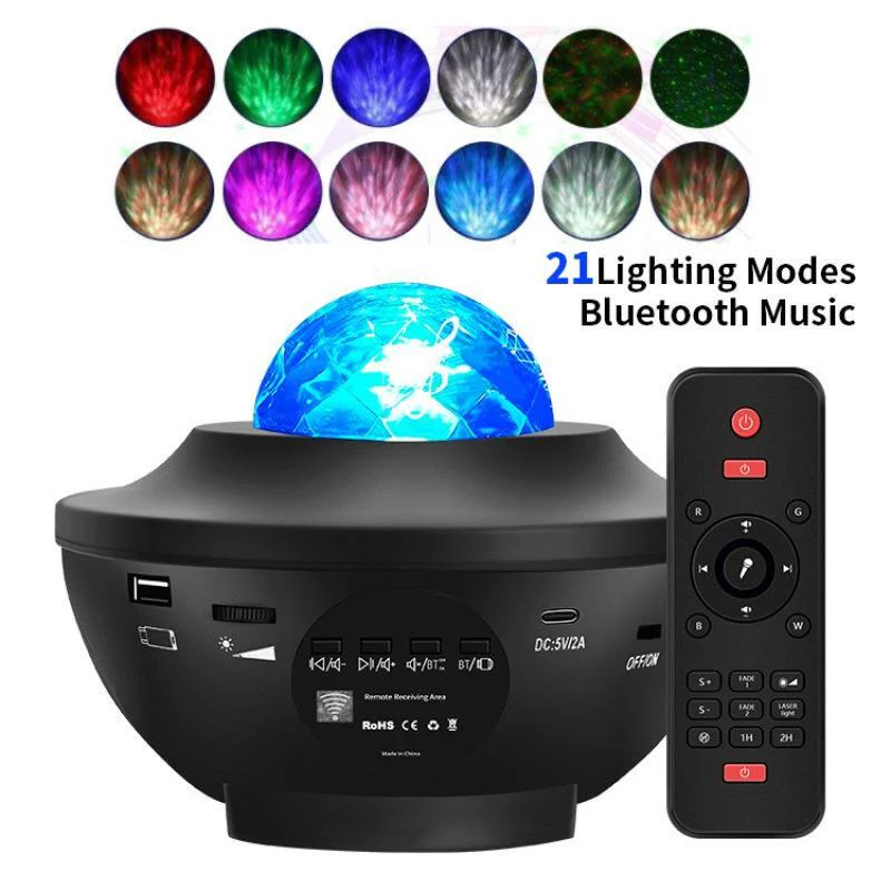 Starry Night LED Projector Lamp Bluetooth Music Player Night Light - Image 2