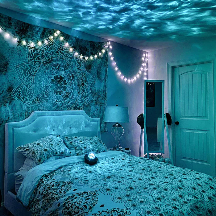 Starry Night LED Projector Lamp Bluetooth Music Player Night Light - Image 3