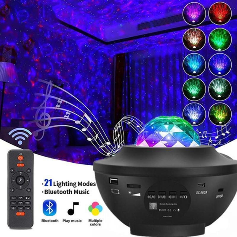 Starry Night LED Projector Lamp Bluetooth Music Player Night Light - Image 5