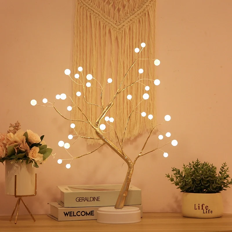 Stunning LED Pearl Fairy Light Bonsai Spirit Tree Lamp - Image 3