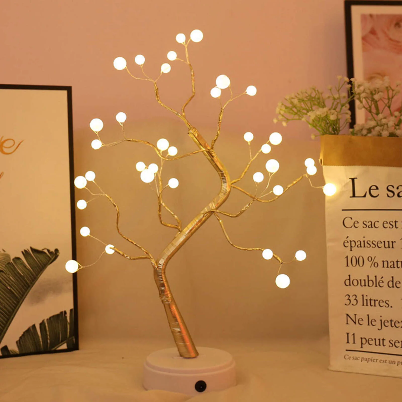 Stunning LED Pearl Fairy Light Bonsai Spirit Tree Lamp - Image 4