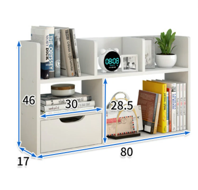 Sublime Large Desk Hutch Storage Shelf Unit Organizer (White) - Image 6