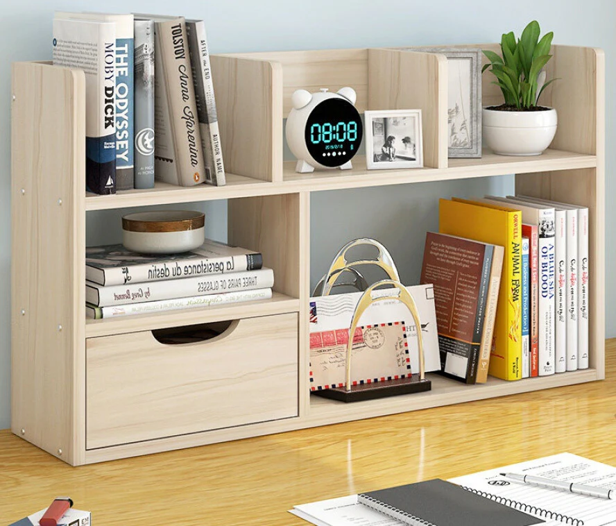 Sublime Large Desk Hutch Storage Shelf Unit Organizer (White Oak) - Image 3