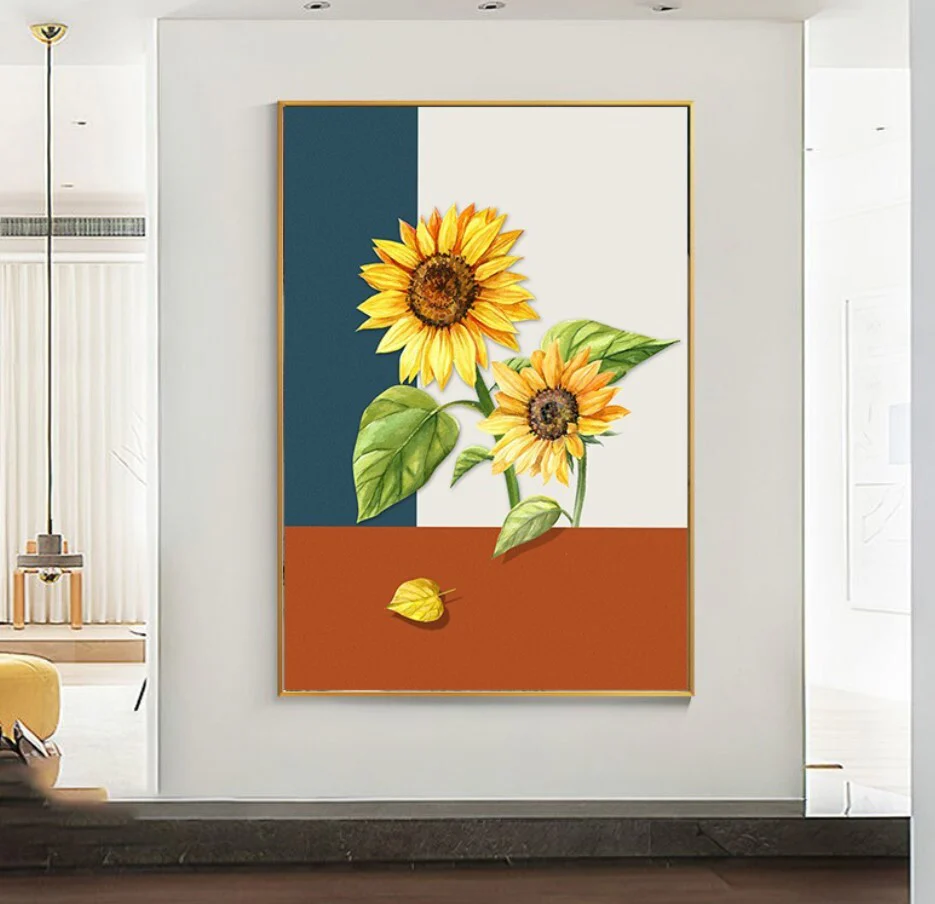 Sunflower Painting Framed Canvas Wall Art - 30cm x 40cm - Image 5