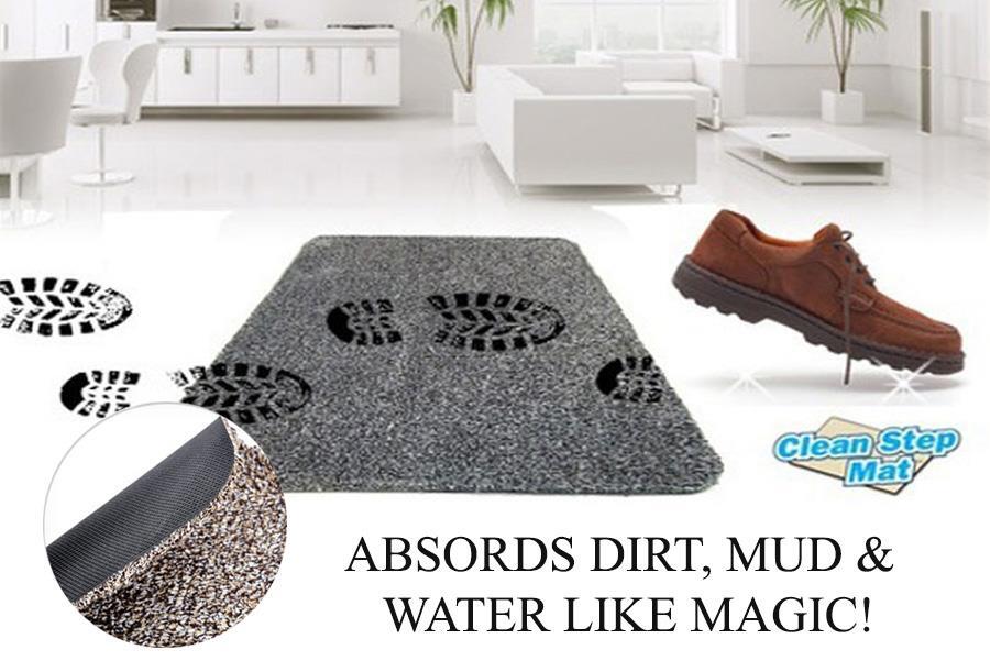 Super Absorbent Clean Step Mat Microfibre Doormat Traps Dirt Water (Dark Grey) - Image 4