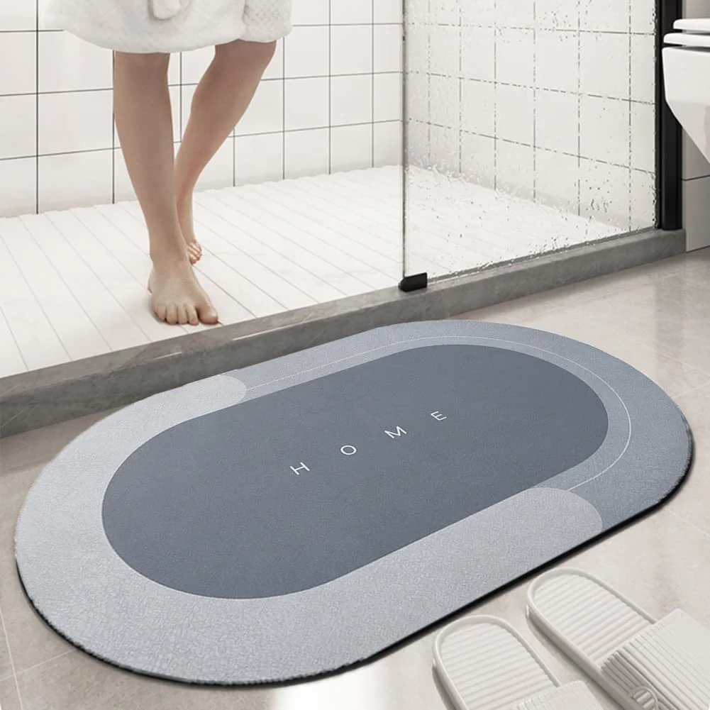 Super Absorbent Floor Bath Door Mat Non-Slip Rug Doormat (Blue Grey, 50 x 80) - Image 14