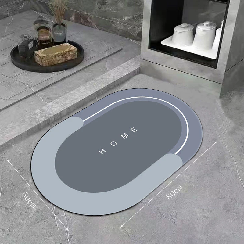 Super Absorbent Floor Bath Door Mat Non-Slip Rug Doormat (Blue Grey, 50 x 80) - Image 9