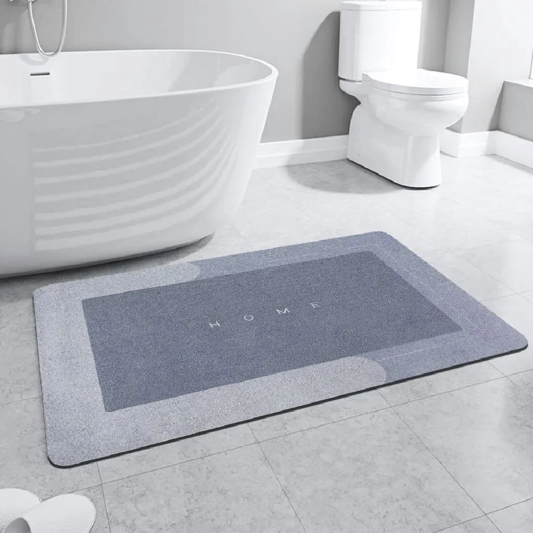 Super Absorbent Floor Bath Door Mat Non-Slip Rug Doormat (Blue Grey, 50 x 80) - Image 8