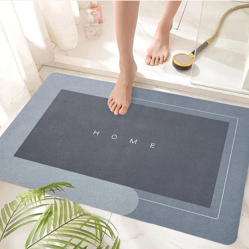 Super Absorbent Floor Bath Door Mat Non-Slip Rug Doormat (Blue Grey) - Image 9