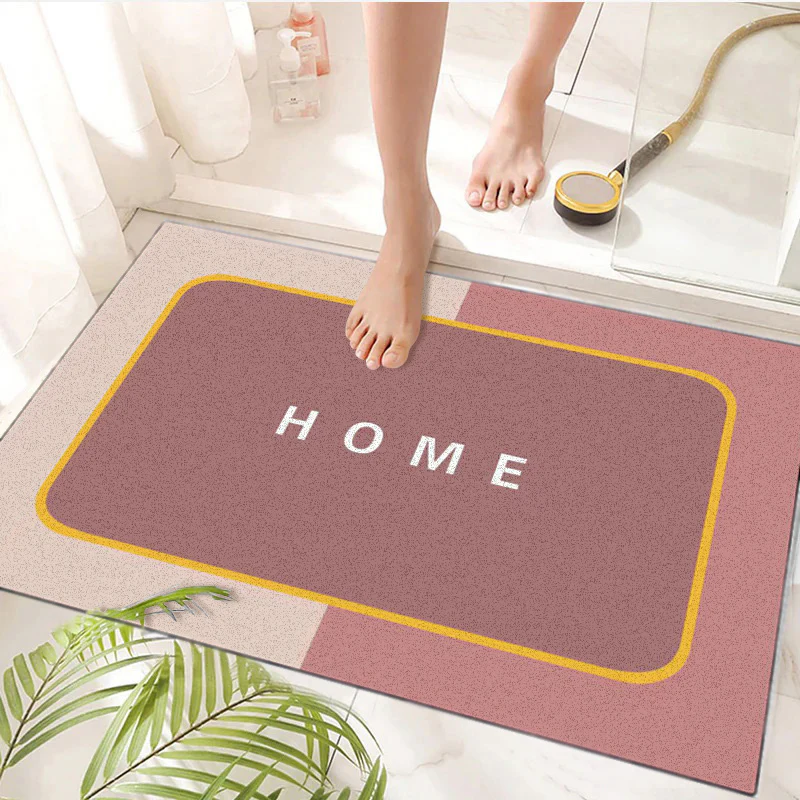Super Absorbent Floor Bath Door Mat Non-Slip Rug Doormat (Coral) - Image 6