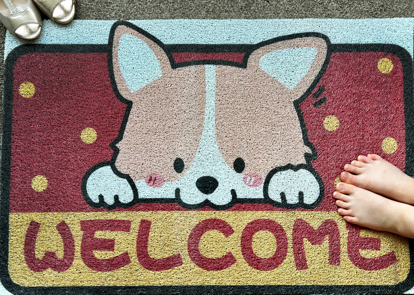 Super Absorbent Floor Bath Door Mat Non-Slip Rug Doormat - Cute Dog - Image 7