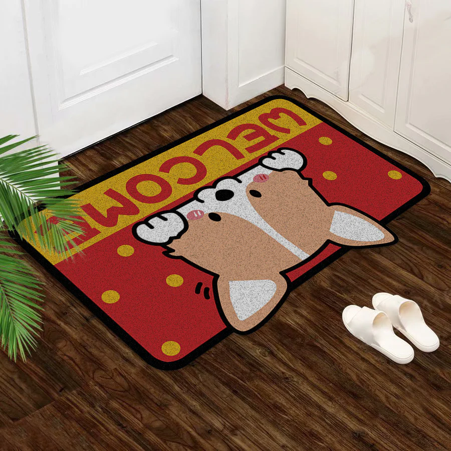 Super Absorbent Floor Bath Door Mat Non-Slip Rug Doormat - Cute Dog - Image 9