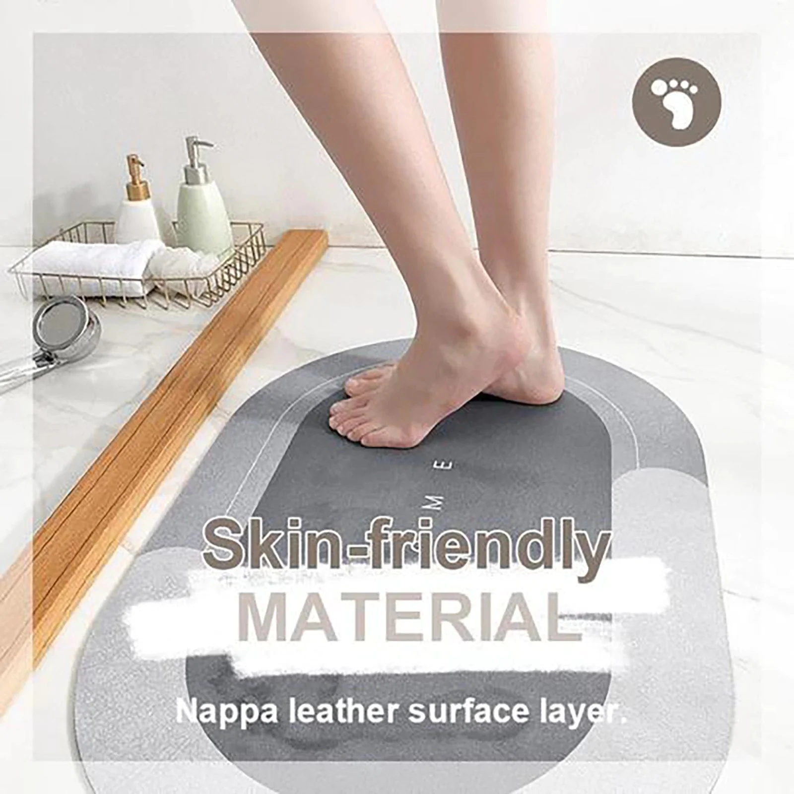 Super Absorbent Floor Bath Door Mat Non-Slip Rug Doormat (Dark Grey, 50 x 80) - Image 10