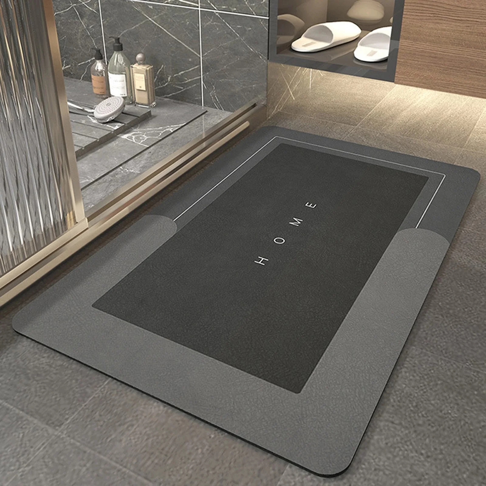Super Absorbent Floor Bath Door Mat Non-Slip Rug Doormat (Dark Grey, 50 x 80) - Image 8
