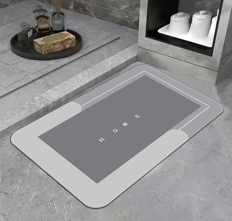 Super Absorbent Floor Bath Door Mat Non-Slip Rug Doormat (Light Grey) - Image 7