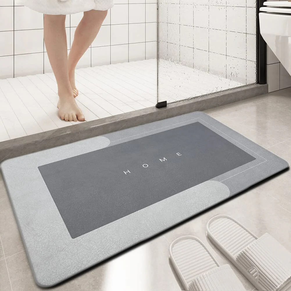 Super Absorbent Floor Bath Door Mat Non-Slip Rug Doormat (Light Grey, 50 x 80) - Image 7