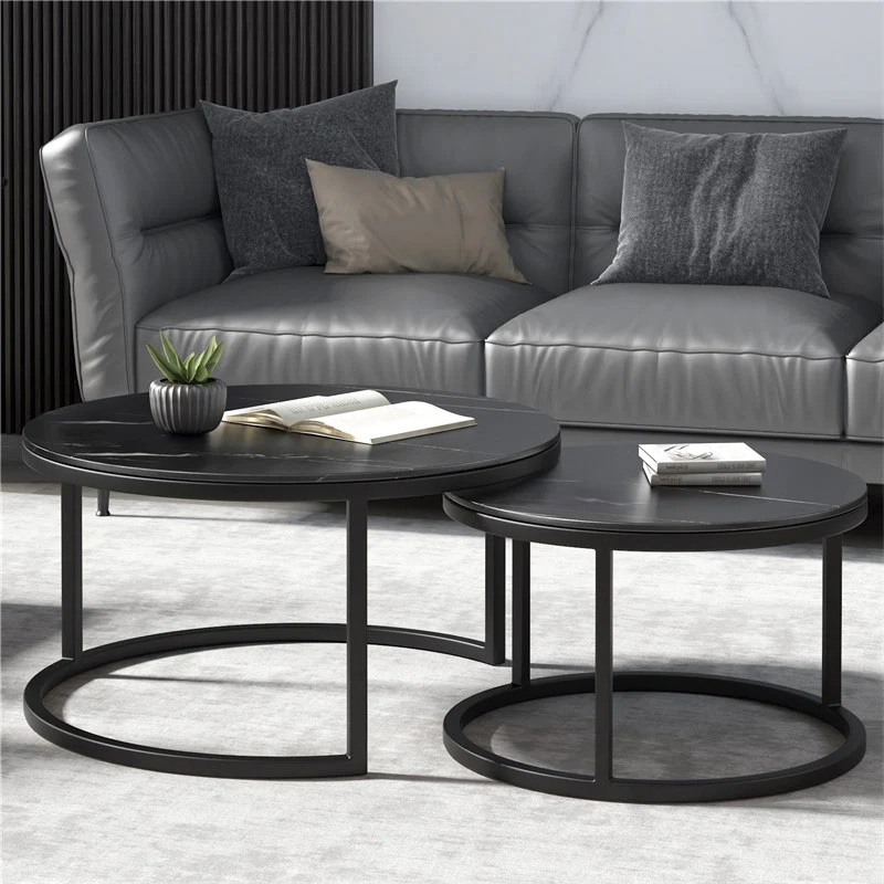 Synergy 2 In 1 Designer Nesting Coffee Tables (Black) - Image 3