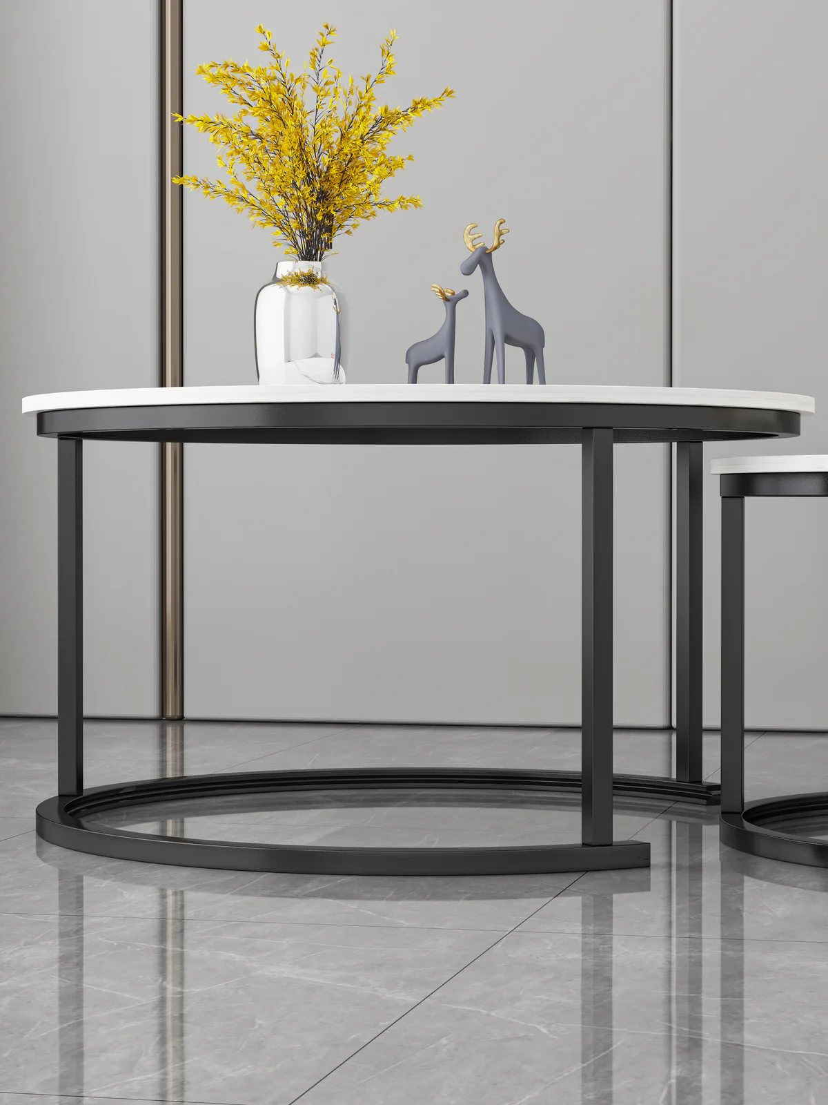 Synergy 2 In 1 Designer Nesting Coffee Tables (White) - Image 10