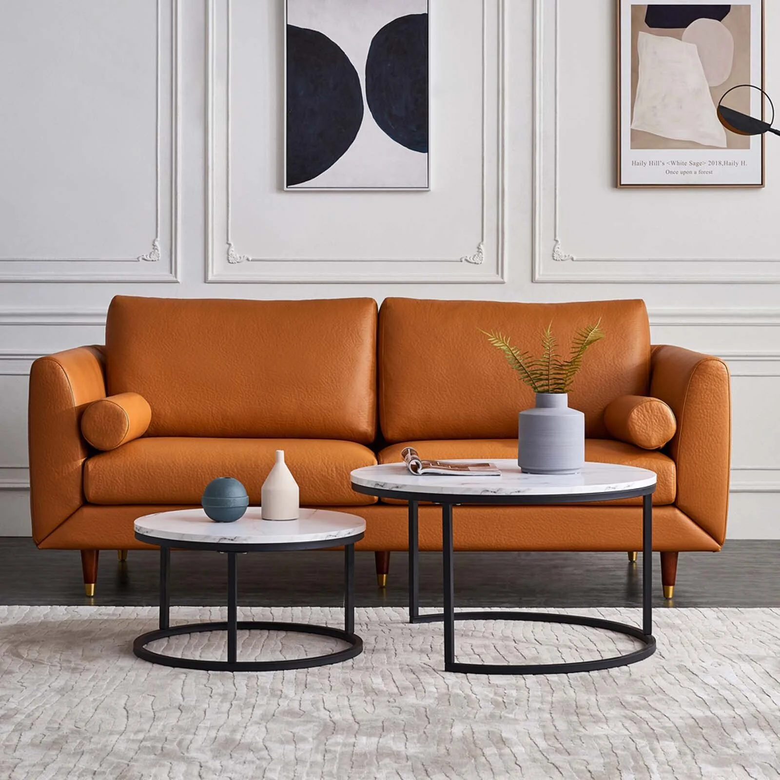 Synergy 2 In 1 Designer Nesting Coffee Tables (White) - Image 3