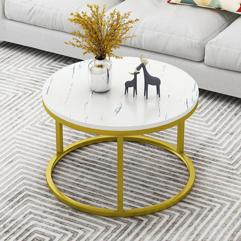 Synergy 2 In 1 Lush Marble Look Designer Nesting Coffee Tables - Image 10