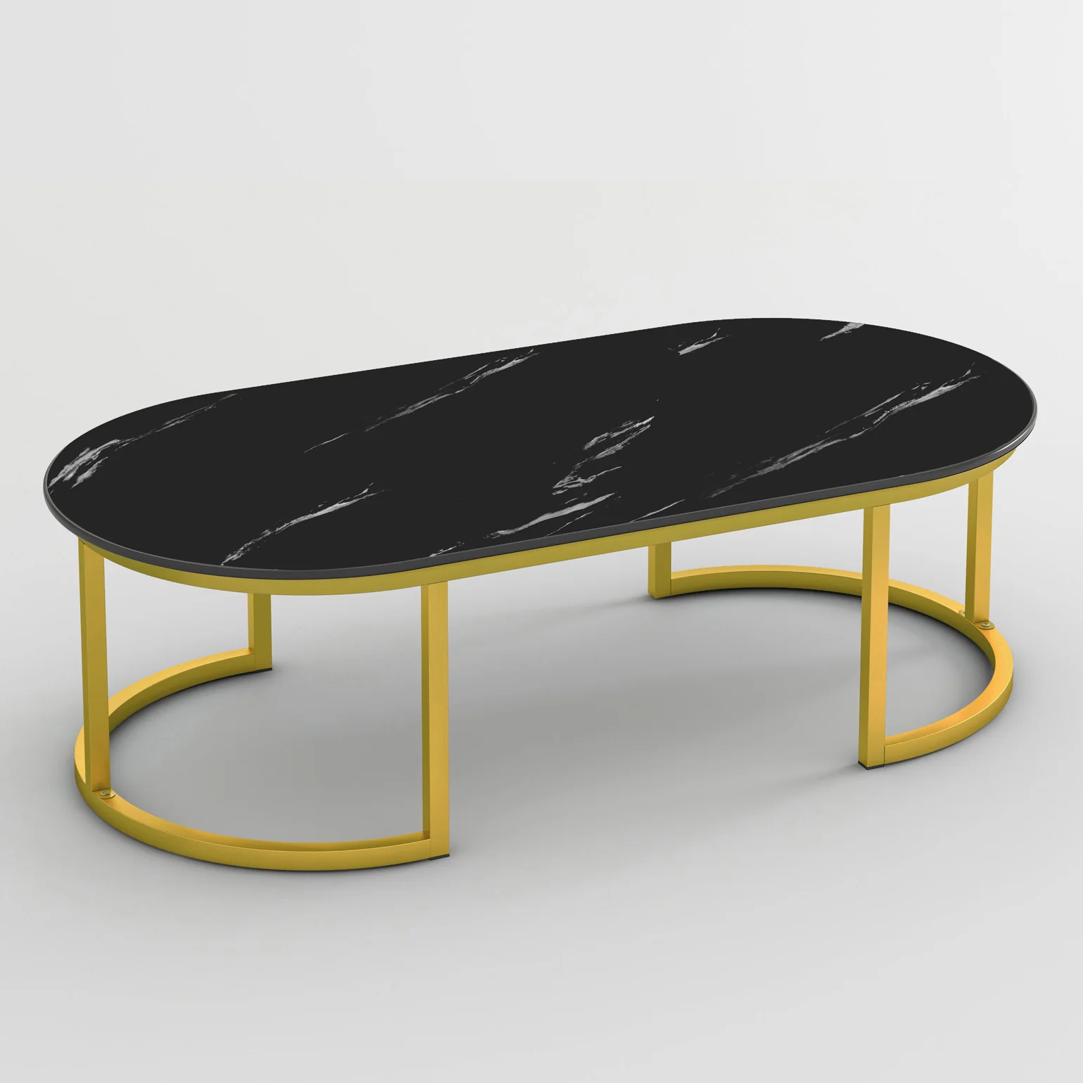 Synergy Lush Designer Marble Look Coffee Table (Black) - Image 4