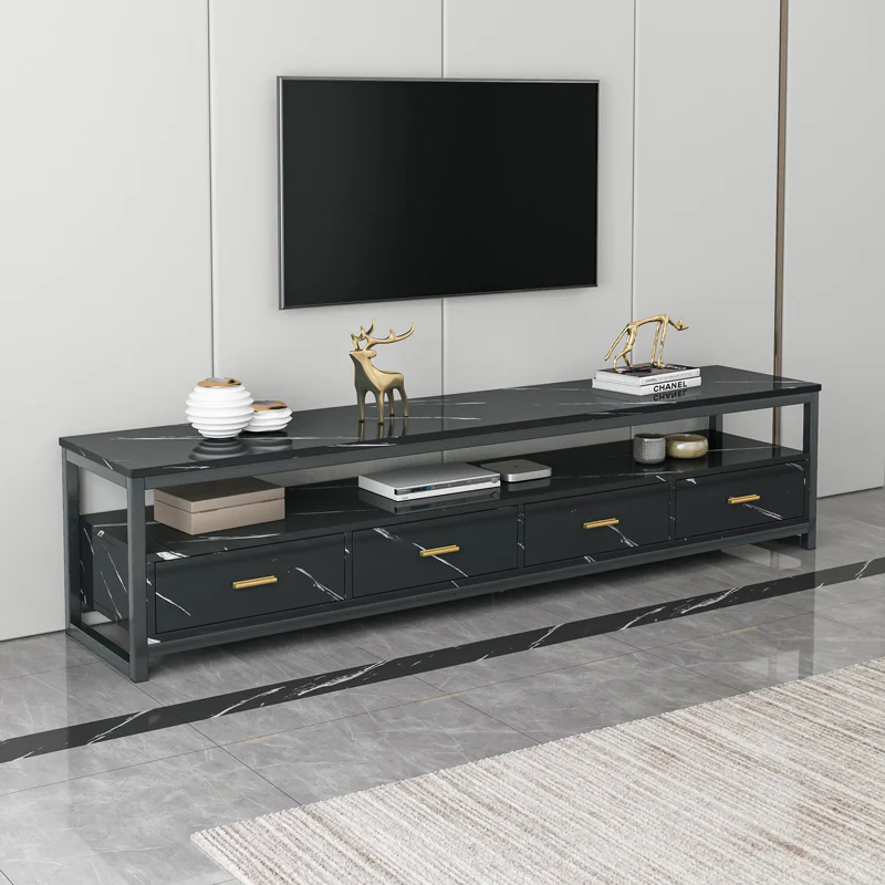 Synergy Lush Marble Look TV Cabinet (Black) - Image 4