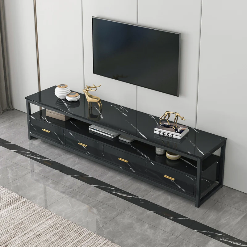 Synergy Lush Marble Look TV Cabinet (Black) - Image 5