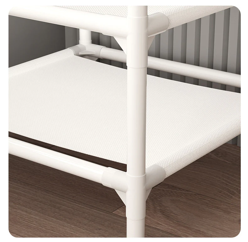 Tall Corner Wardrobe Clothes Hanger Coat Stand Hanging Rail Storage Shelve with Shoe Rack - Image 5