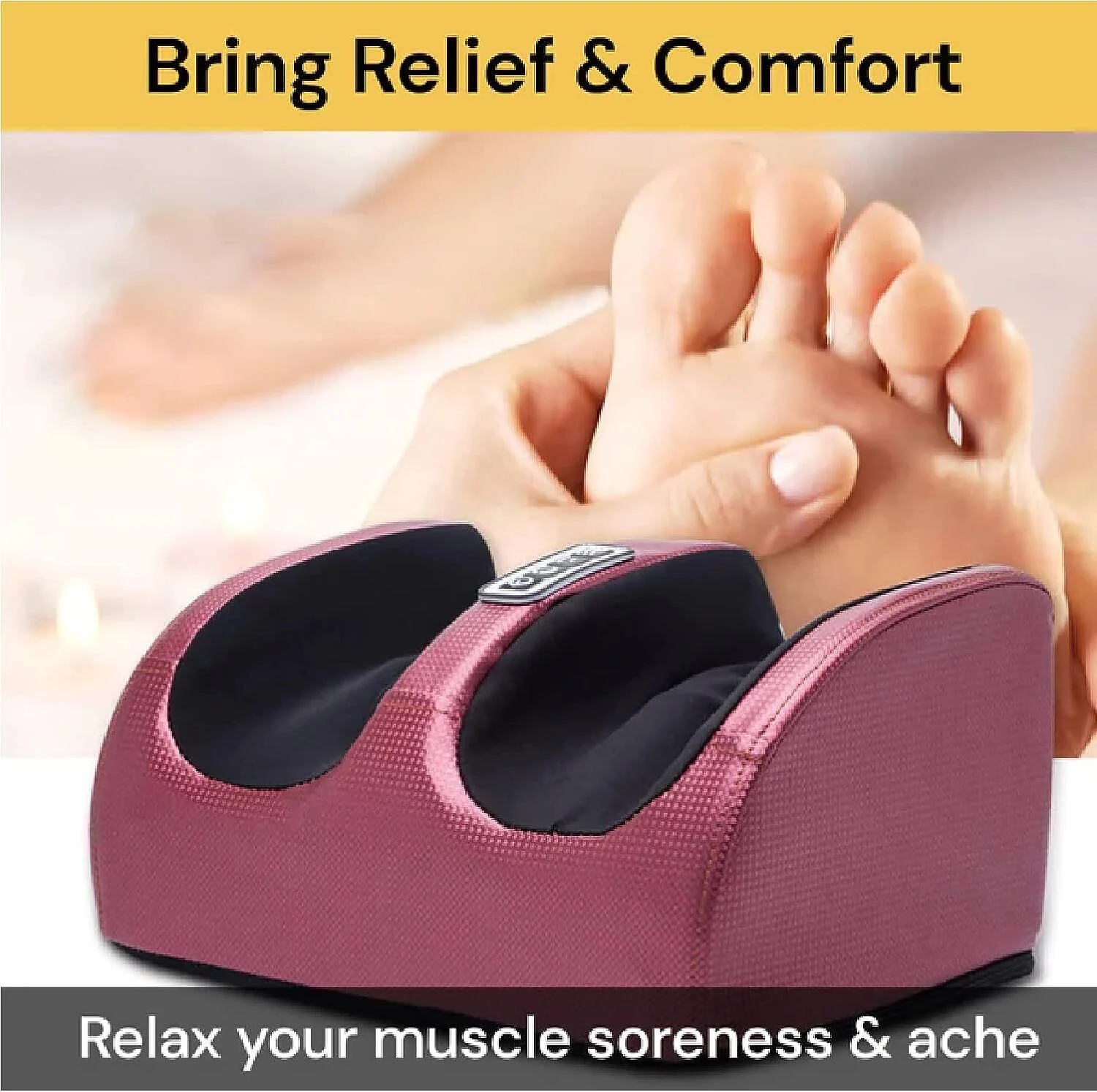Therapeutic Heated Foot Massager Electric Heating Massage Reflexology Calf Leg Pain Relief Relaxation - Image 5