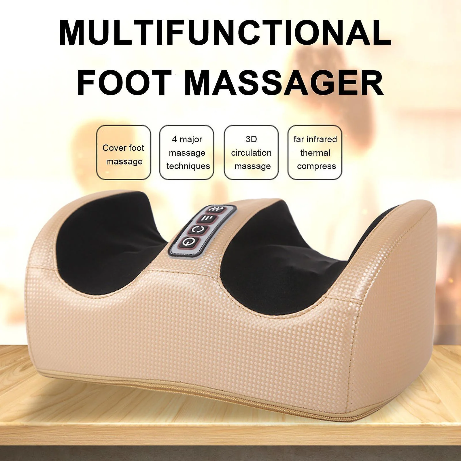 Therapeutic Heated Foot Massager Electric Heating Massage Reflexology Calf Leg Pain Relief Relaxation - Image 3