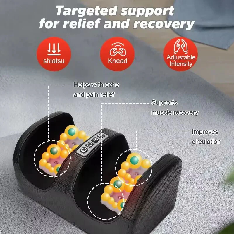 Therapeutic Heated Foot Massager Electric Heating Massage Reflexology Calf Leg Pain Relief Relaxation - Image 7