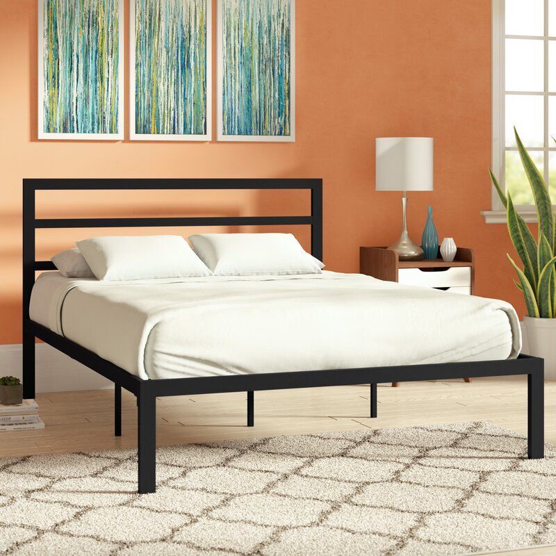 Titan Heavy Duty Metal Platform Bed Base Frame - Queen Size, Black Steel - Image 21