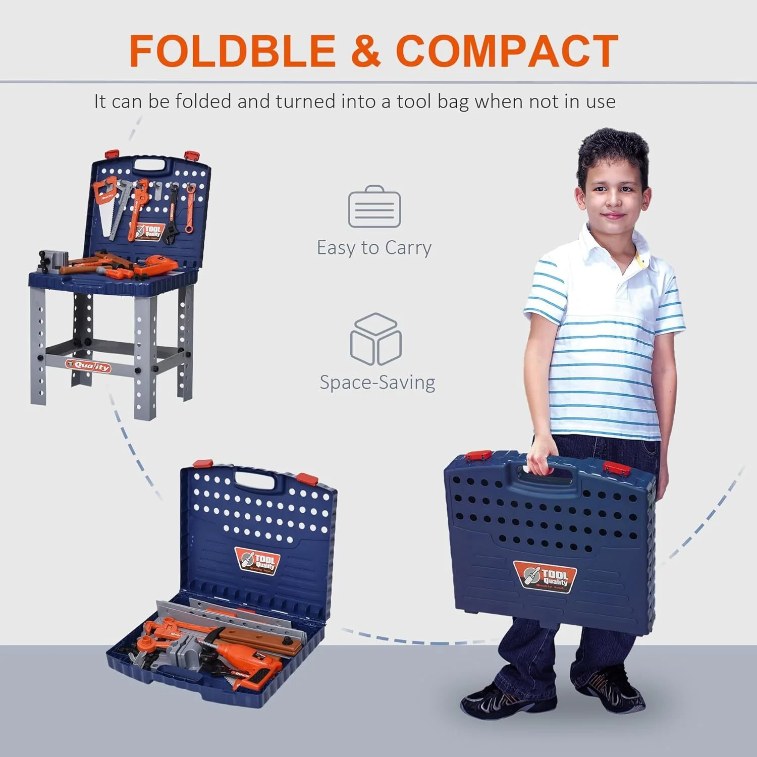 Tool Box Chair Workshop Playset Kids Toy Set - Image 14